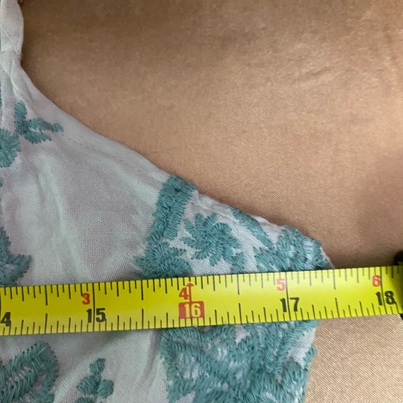 Urban Outfitters Teal Embroidered Chemise - Picture 13 of 14